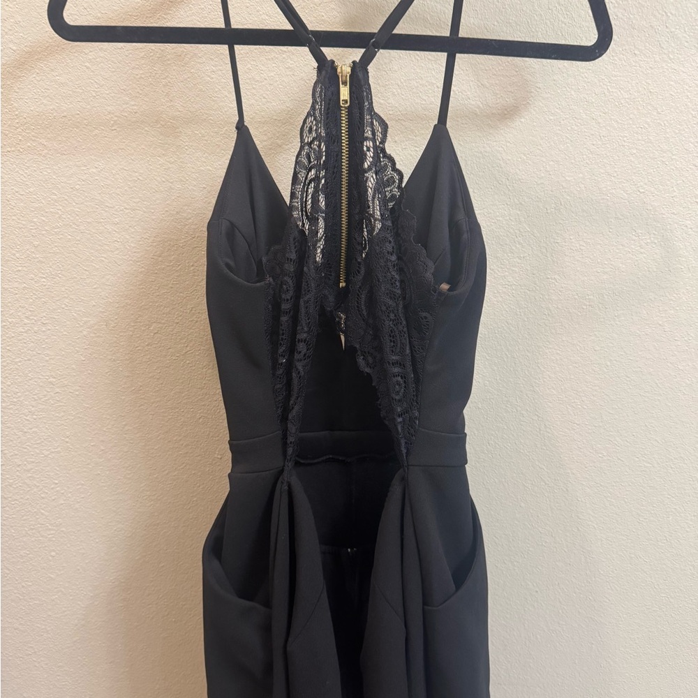 Dry Goods Black Halter Jumpsuit with Wide-Leg Design - Picture 2 of 2
